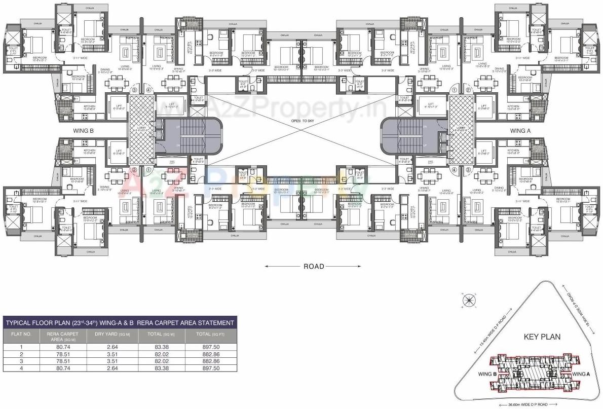 Layout of real estate project Evershine Crown located at Borivali, MumbaiSuburban, Maharashtra