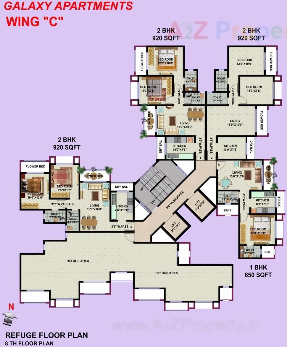 Layout of real estate project Galaxy Apartments Cdfs located at Kurla, MumbaiSuburban, Maharashtra