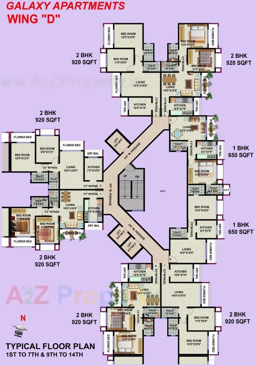Layout of real estate project Galaxy Apartments Cdfs located at Kurla, MumbaiSuburban, Maharashtra