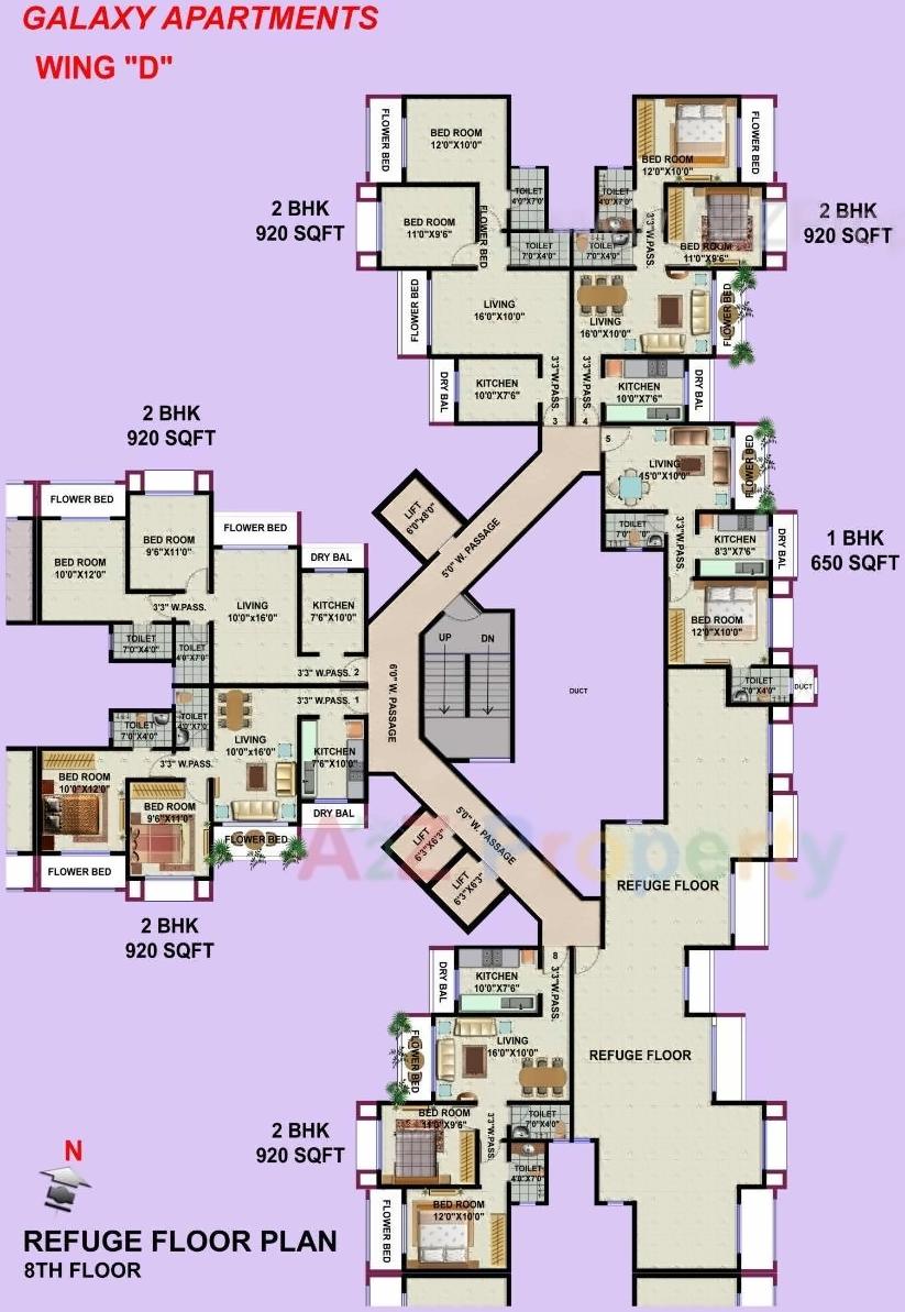 Layout of real estate project Galaxy Apartments Cdfs located at Kurla, MumbaiSuburban, Maharashtra