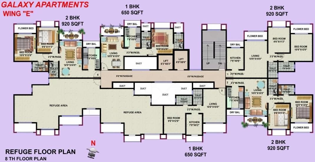 Layout of real estate project Galaxy Apartments Cdfs located at Kurla, MumbaiSuburban, Maharashtra