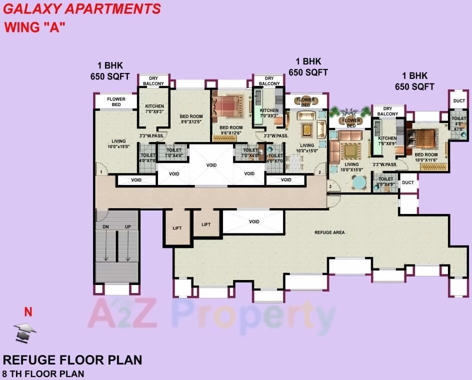 Layout of real estate project Galaxy Apartments Cdfs located at Kurla, MumbaiSuburban, Maharashtra