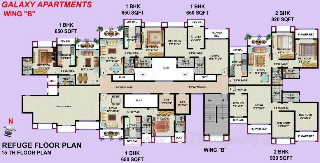 Layout of real estate project Galaxy Apartments Cdfs located at Kurla, MumbaiSuburban, Maharashtra