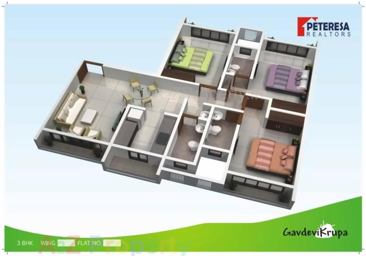 Layout of real estate project Gavdevikrupa located at Borivali, MumbaiSuburban, Maharashtra