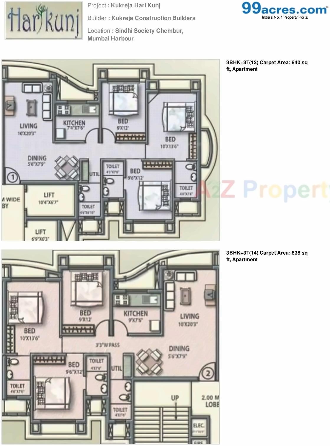 Layout of real estate project Hari Kunj located at Kurla, MumbaiSuburban, Maharashtra