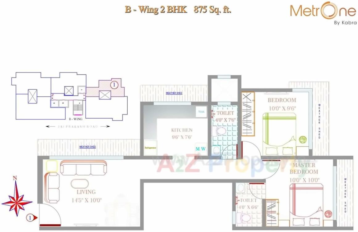 Layout of real estate project Kabra Metro One A B A Redevelopment Project Of Pratap Chsl located at Andheri, MumbaiSuburban, Maharashtra