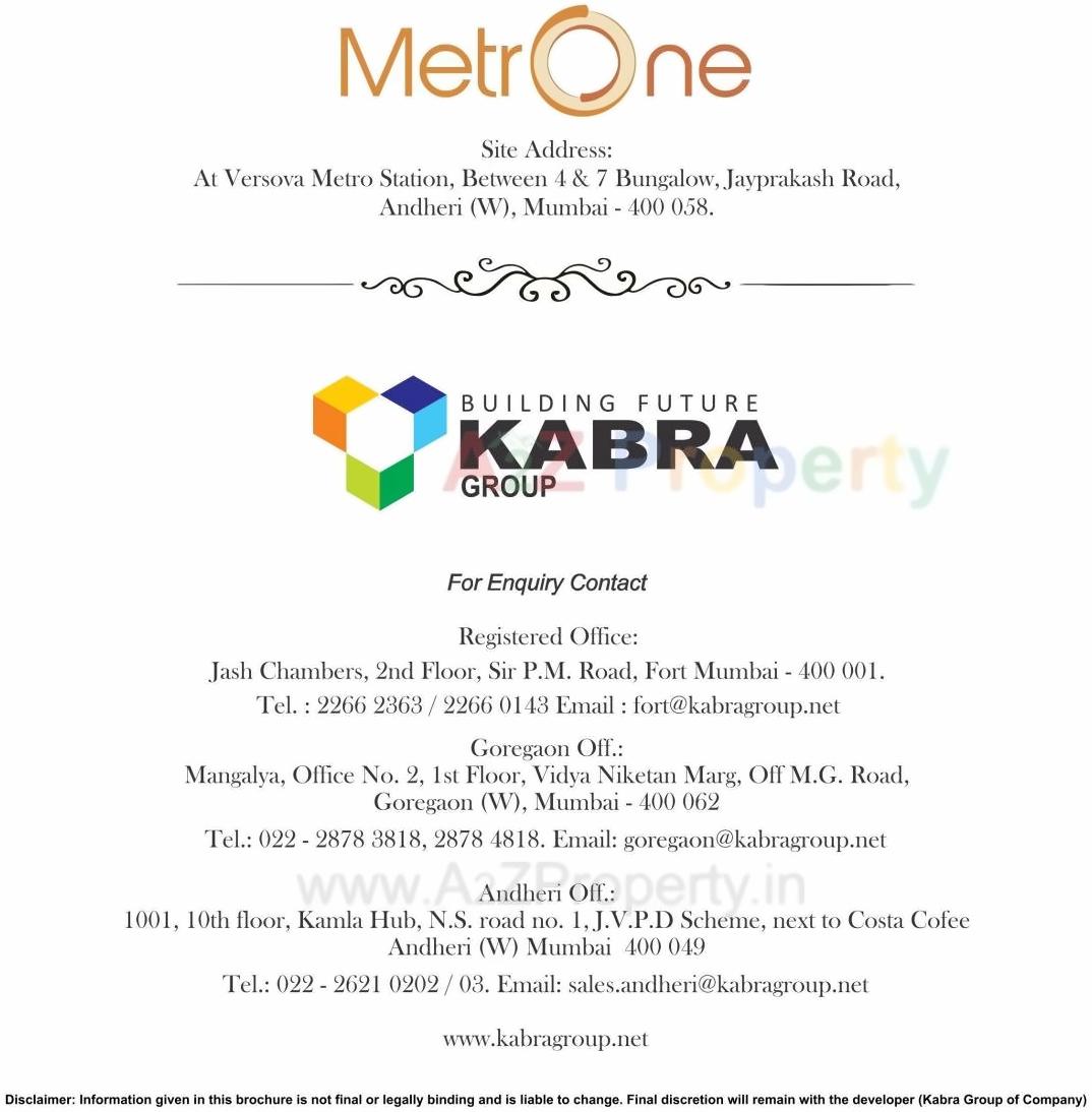  of real estate project Kabra Metro One A B A Redevelopment Project Of Pratap Chsl located at Andheri, MumbaiSuburban, Maharashtra