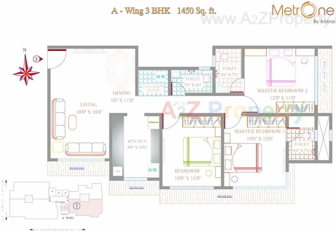 Layout of real estate project Kabra Metro One A B A Redevelopment Project Of Pratap Chsl located at Andheri, MumbaiSuburban, Maharashtra