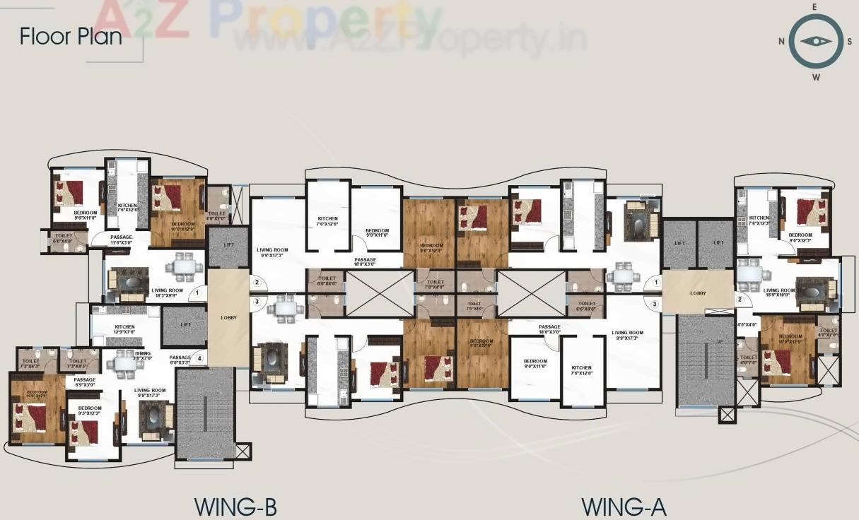 Layout of real estate project Kabra Paradise located at Andheri, MumbaiSuburban, Maharashtra