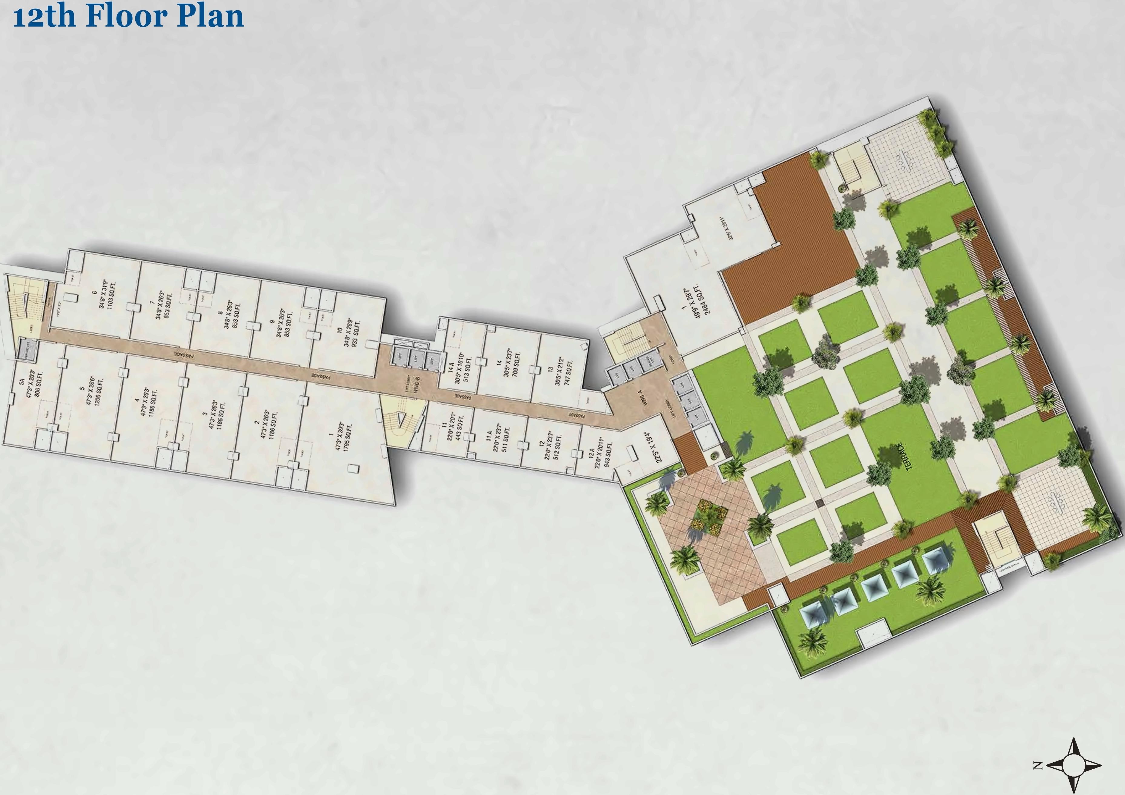 Layout of real estate project Kanakia Wallstreet located at Andheri, MumbaiSuburban, Maharashtra