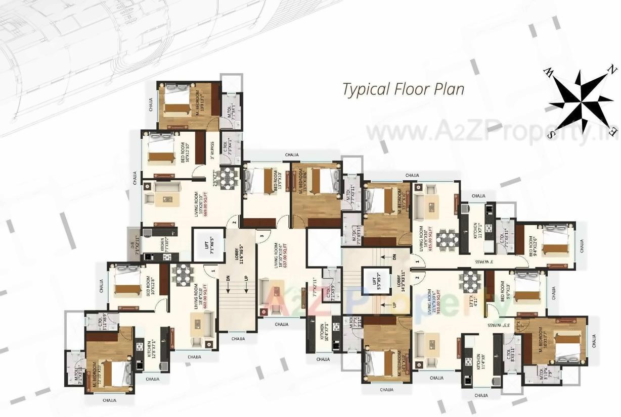 Layout of real estate project Kaveri Apartments Chsl Triveni Eden located at Borivali, MumbaiSuburban, Maharashtra