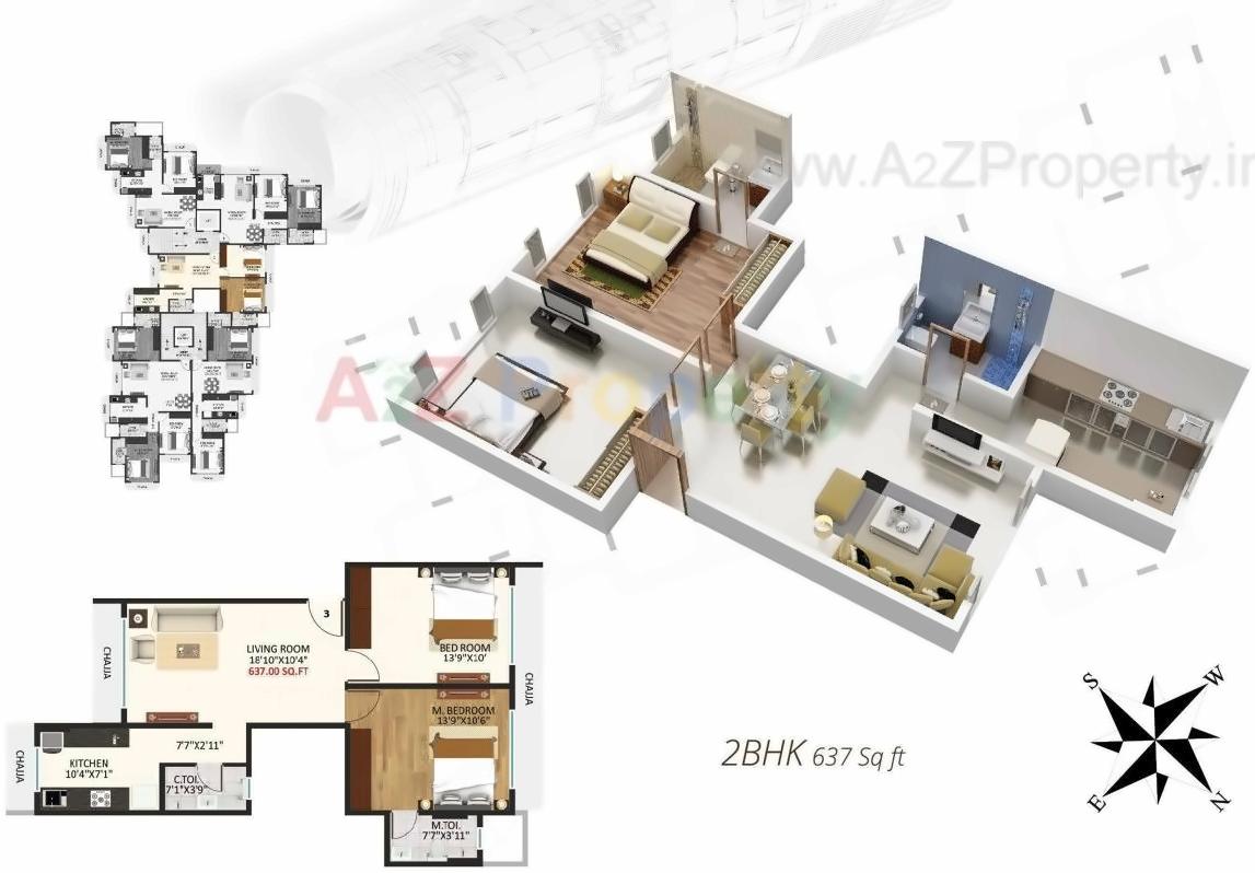 Layout of real estate project Kaveri Apartments Chsl Triveni Eden located at Borivali, MumbaiSuburban, Maharashtra