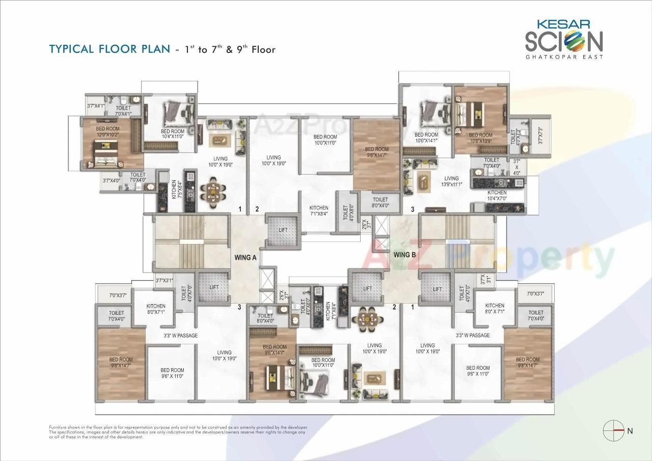 Layout of real estate project Kesar Scion located at Kurla, MumbaiSuburban, Maharashtra