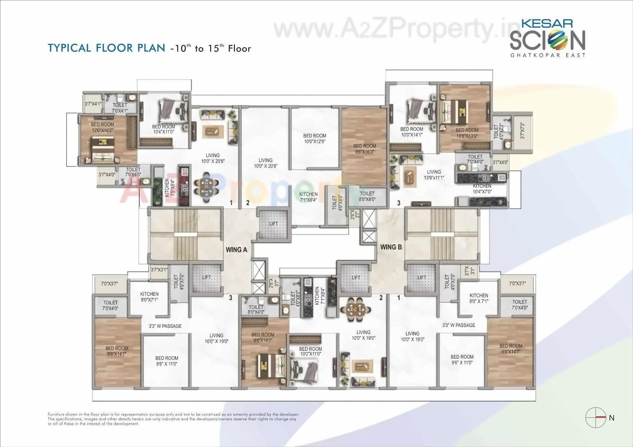 Layout of real estate project Kesar Scion located at Kurla, MumbaiSuburban, Maharashtra