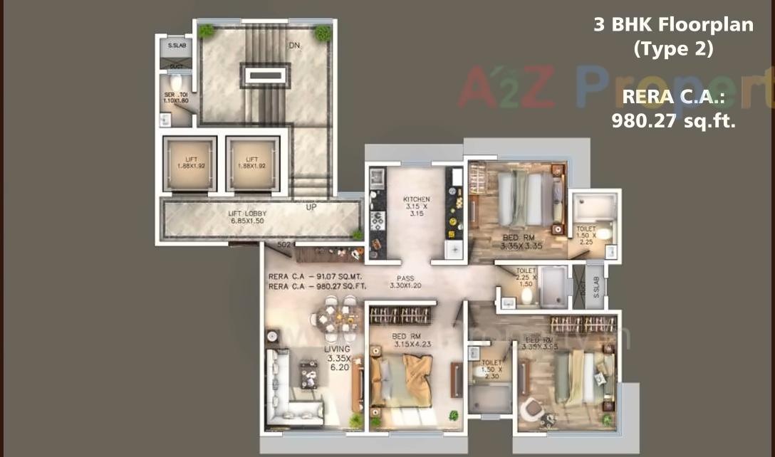Layout of real estate project Kk Grande located at Kurla, MumbaiSuburban, Maharashtra
