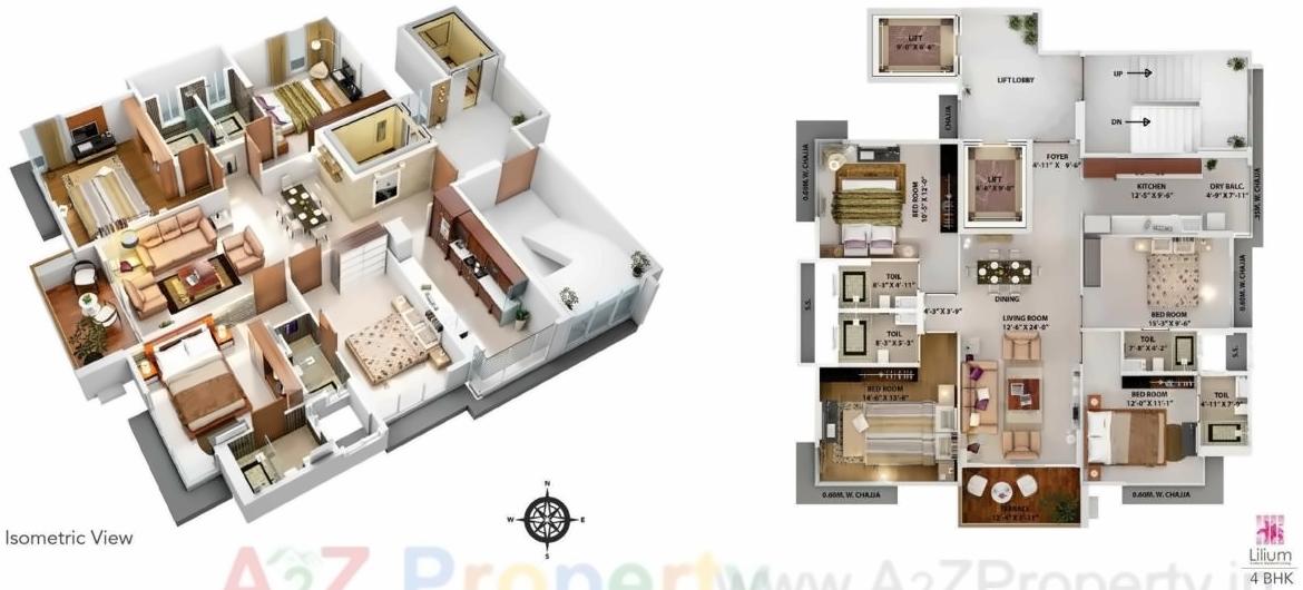 Layout of real estate project Lilium located at Andheri, MumbaiSuburban, Maharashtra