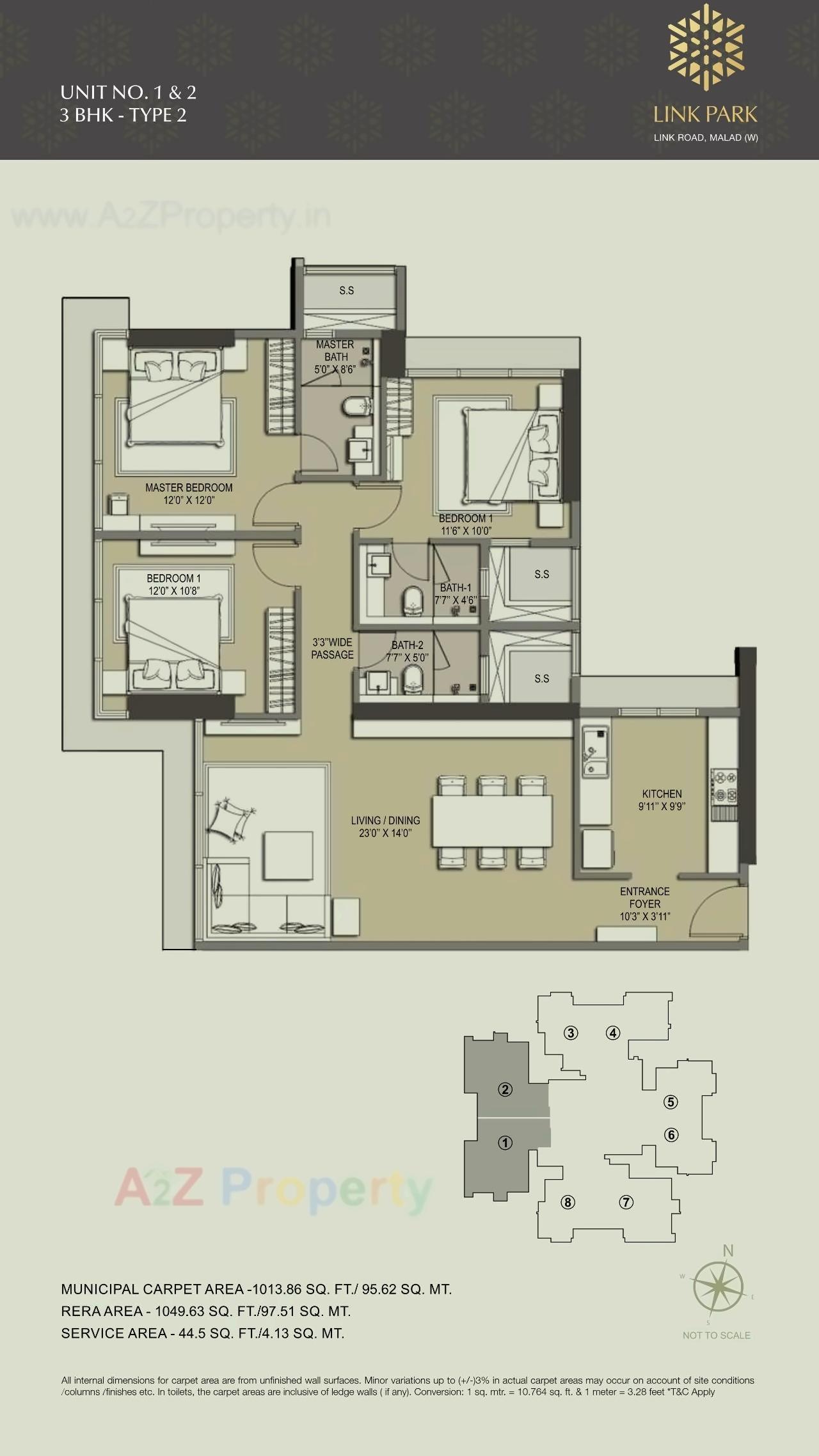 Layout of real estate project Linkpark located at Borivali, MumbaiSuburban, Maharashtra