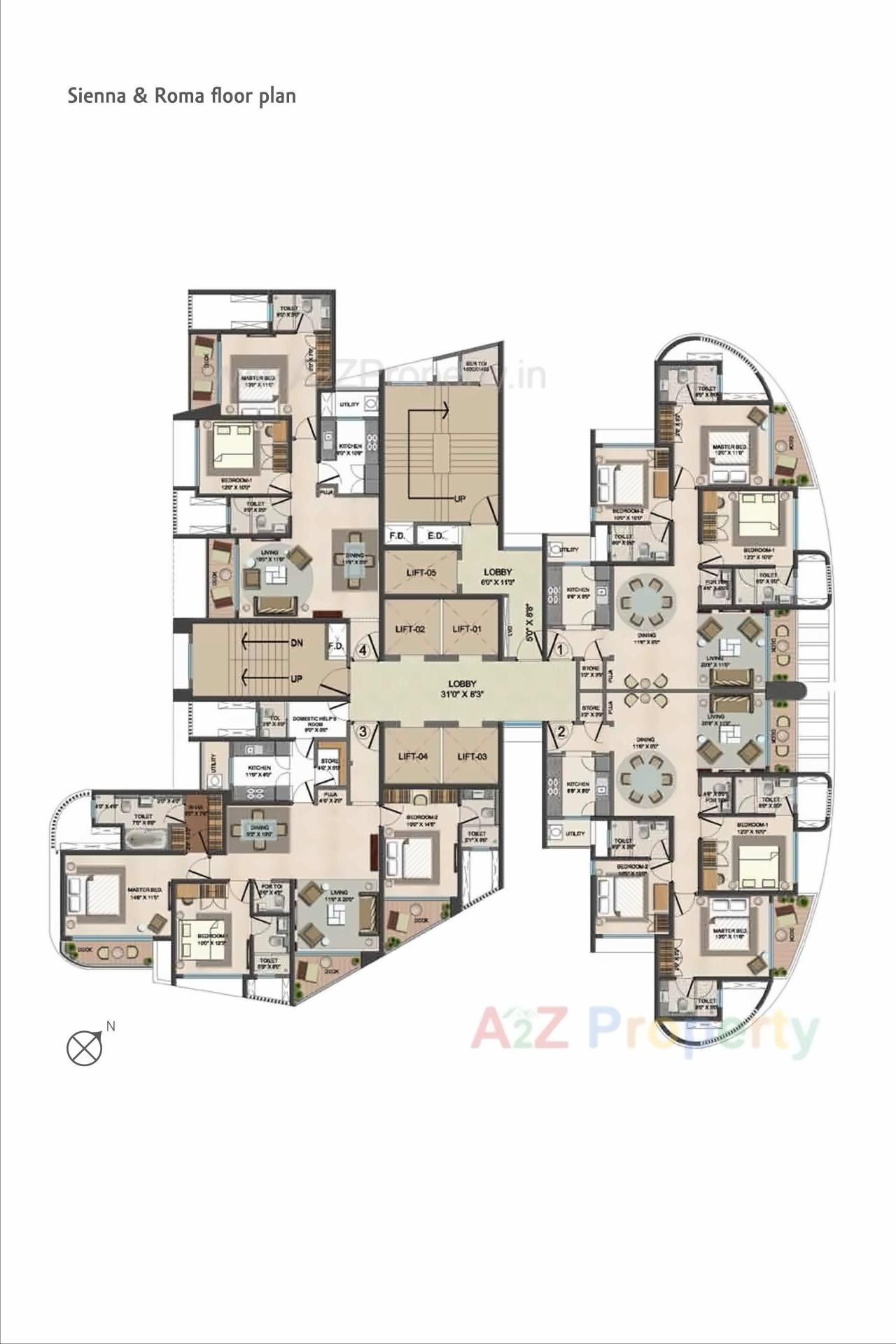 Layout of real estate project Lodha Fiorenza located at Borivali, MumbaiSuburban, Maharashtra