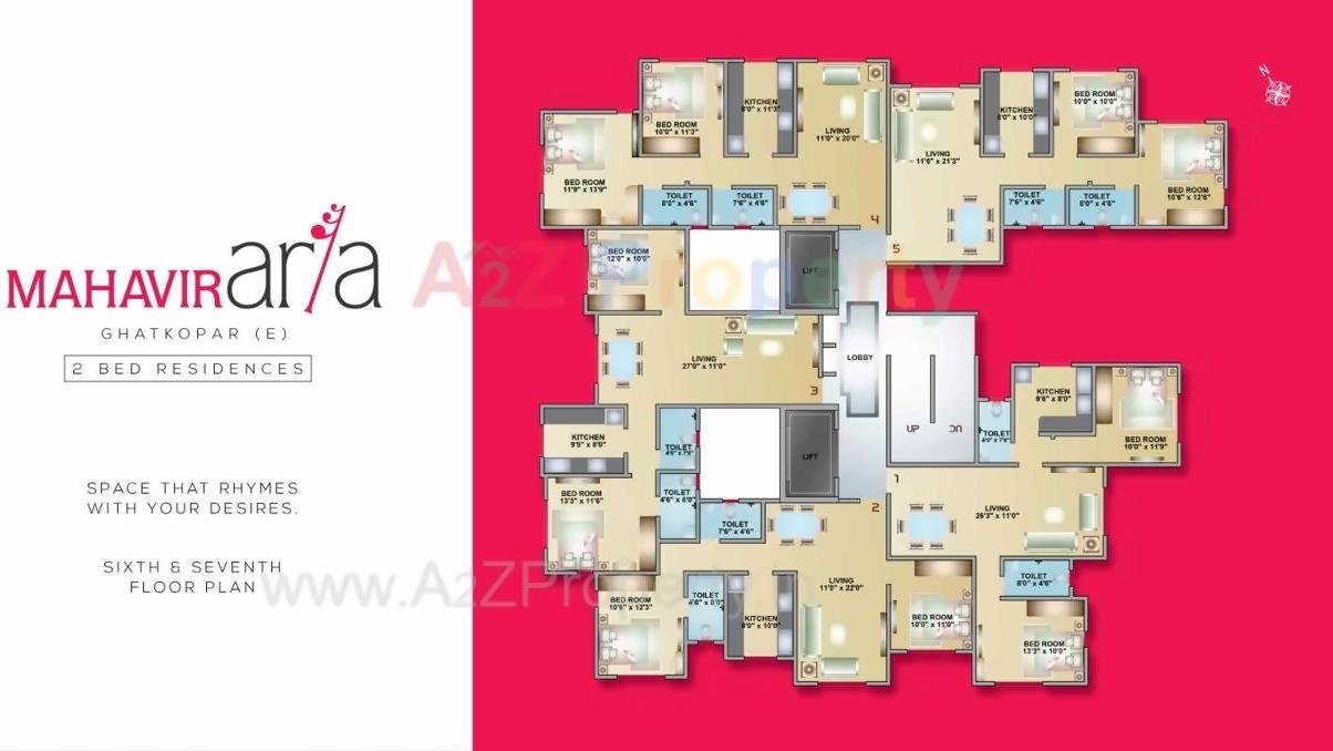 Layout of real estate project Mahavir Aria located at Kurla, MumbaiSuburban, Maharashtra
