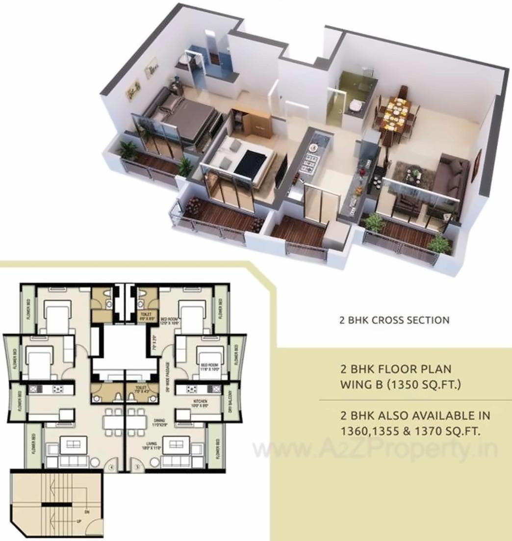 Layout of real estate project Majestic Towers located at Kurla, MumbaiSuburban, Maharashtra