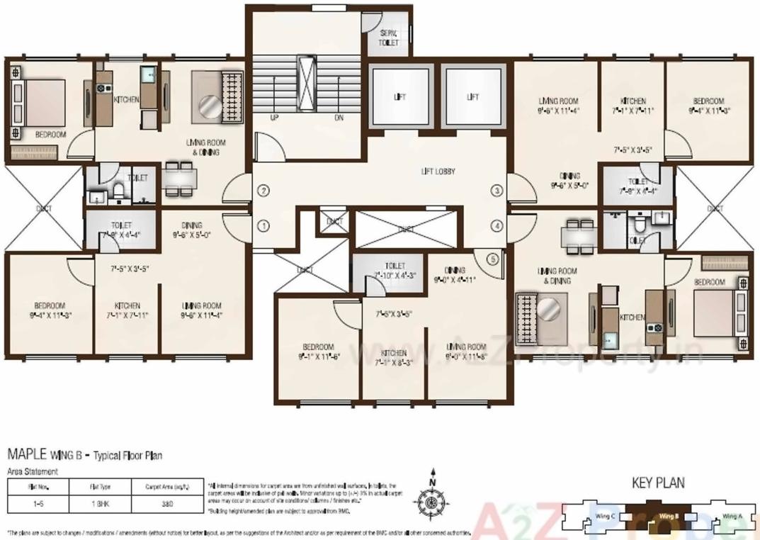 Layout of real estate project Maple A B located at Kurla, MumbaiSuburban, Maharashtra