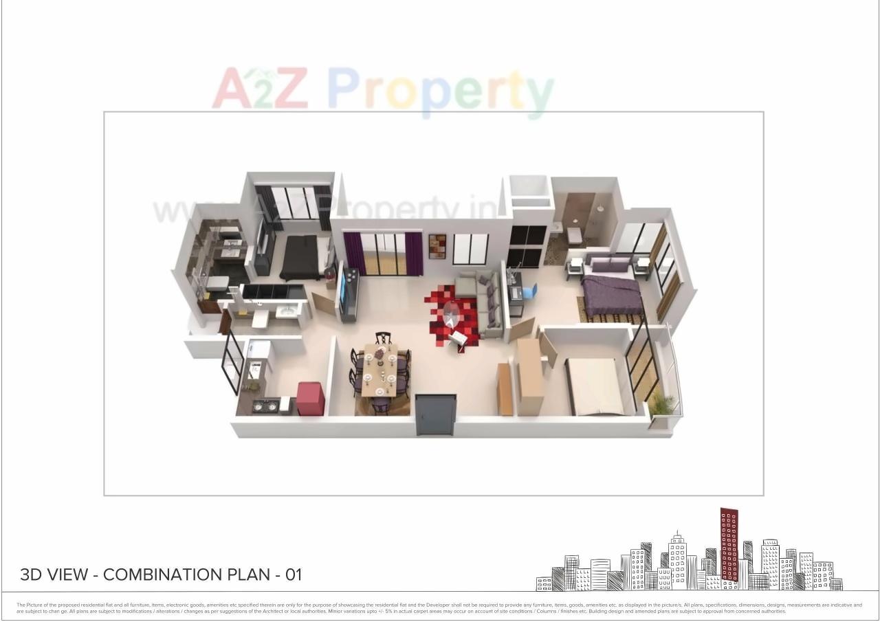 Layout of real estate project Marathon Eminence located at Kurla, MumbaiSuburban, Maharashtra