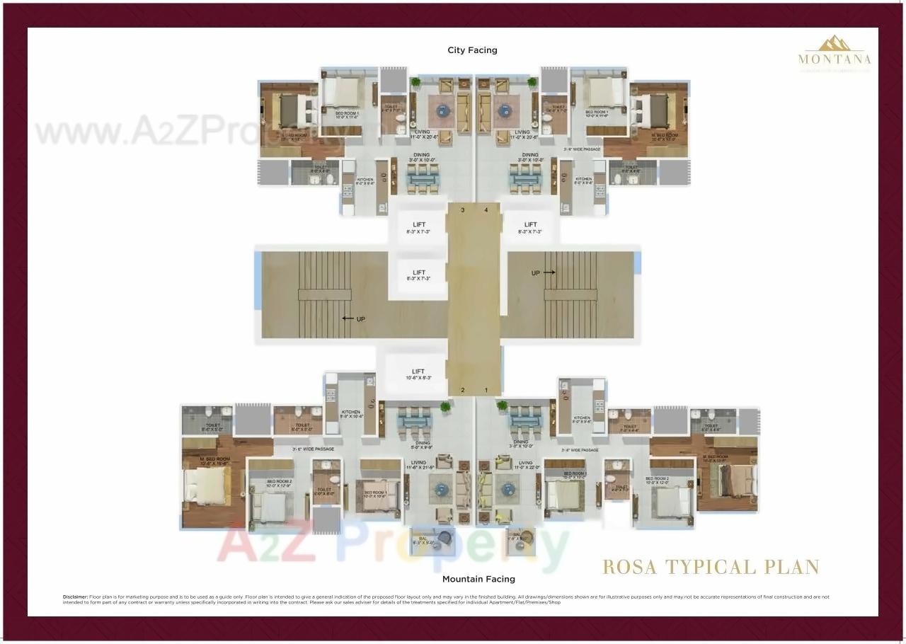 Layout of real estate project Montana located at Kurla, MumbaiSuburban, Maharashtra