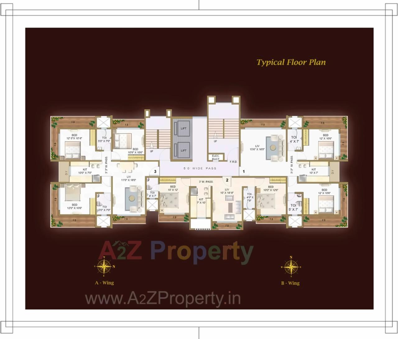 Layout of real estate project Navkar Paradise located at Borivali, MumbaiSuburban, Maharashtra