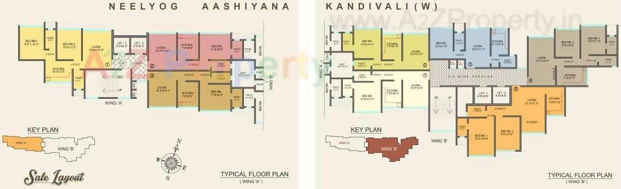 Layout of real estate project Neelyog Aashiyana located at Borivali, MumbaiSuburban, Maharashtra