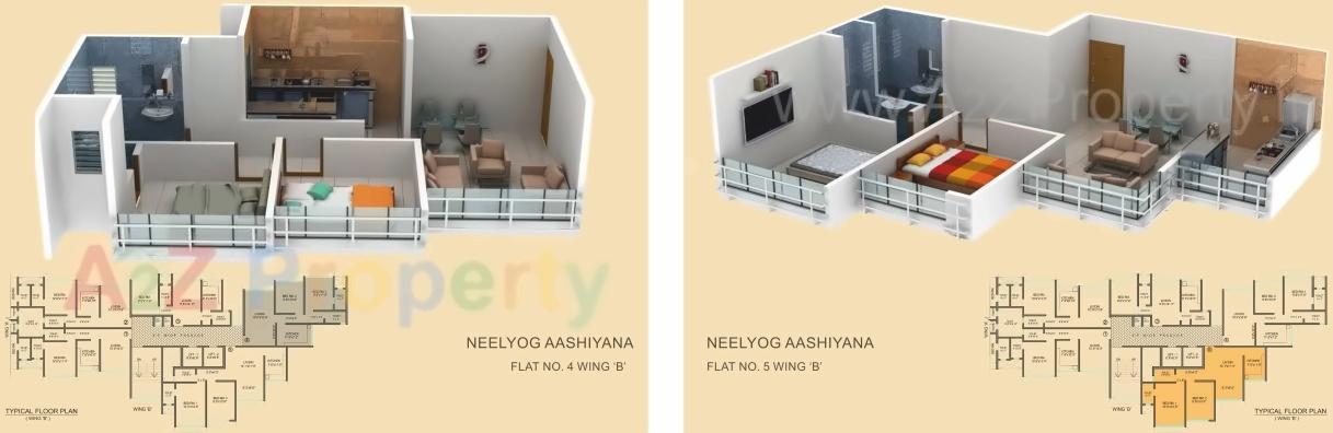 Layout of real estate project Neelyog Aashiyana located at Borivali, MumbaiSuburban, Maharashtra