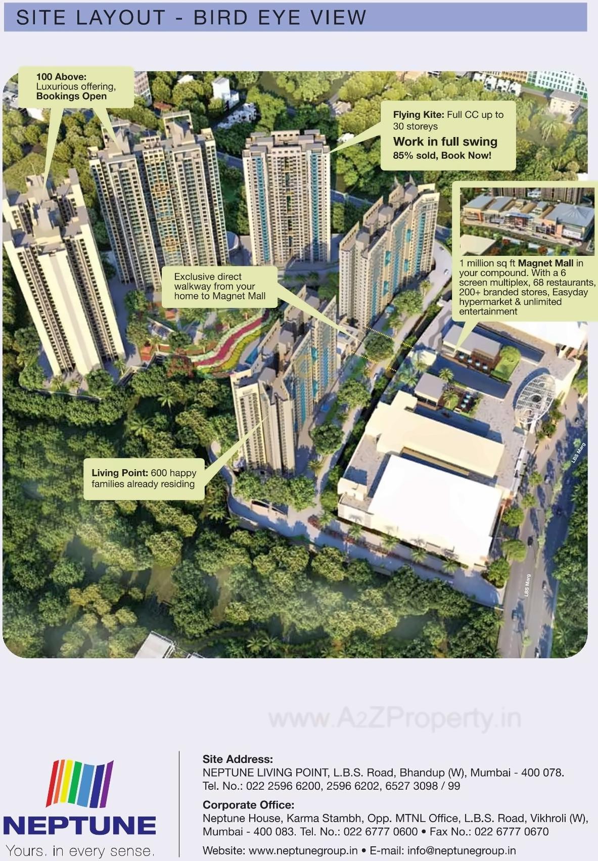 3D Elevation of real estate project Neptune Flying Kites A   Right located at Kurla, MumbaiSuburban, Maharashtra