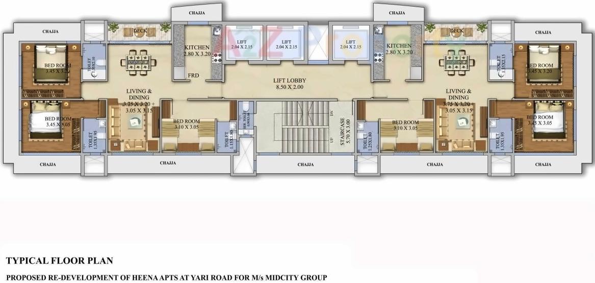 Layout of real estate project Ocean Heights By Midcity Group located at Andheri, MumbaiSuburban, Maharashtra