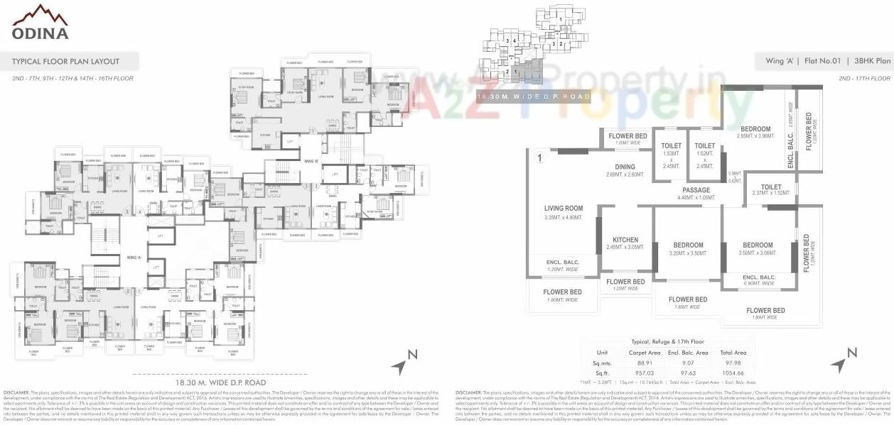 Layout of real estate project Odina located at Kurla, MumbaiSuburban, Maharashtra