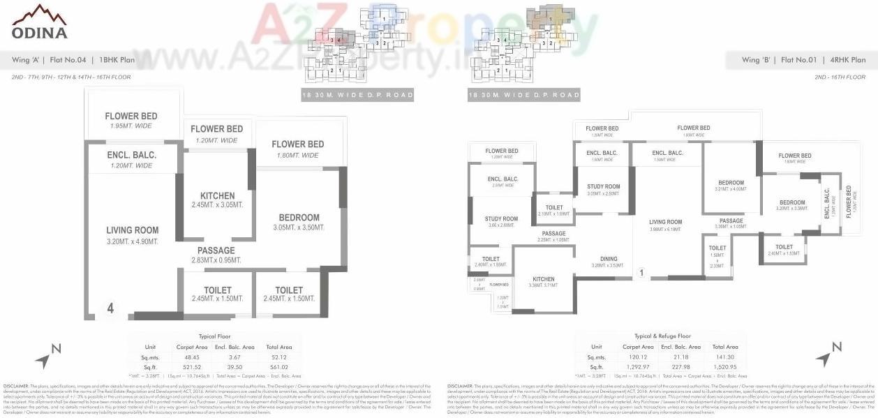 Layout of real estate project Odina located at Kurla, MumbaiSuburban, Maharashtra