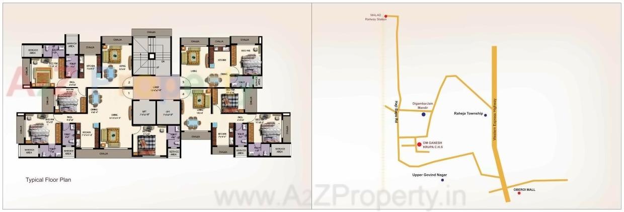 Layout of real estate project Om Ganesh Krupa located at Borivali, MumbaiSuburban, Maharashtra