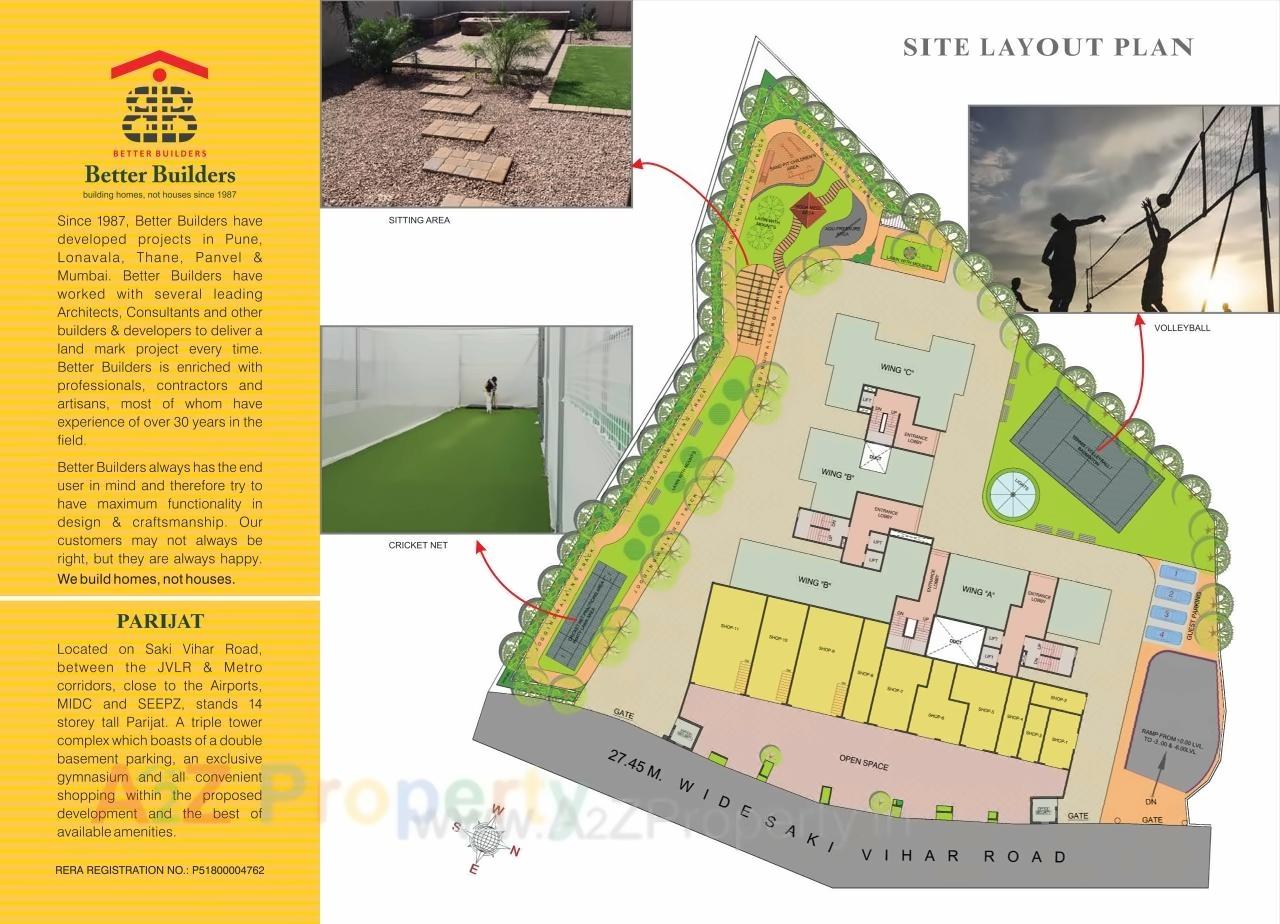 Layout of real estate project Parijat Towers located at Andheri, MumbaiSuburban, Maharashtra