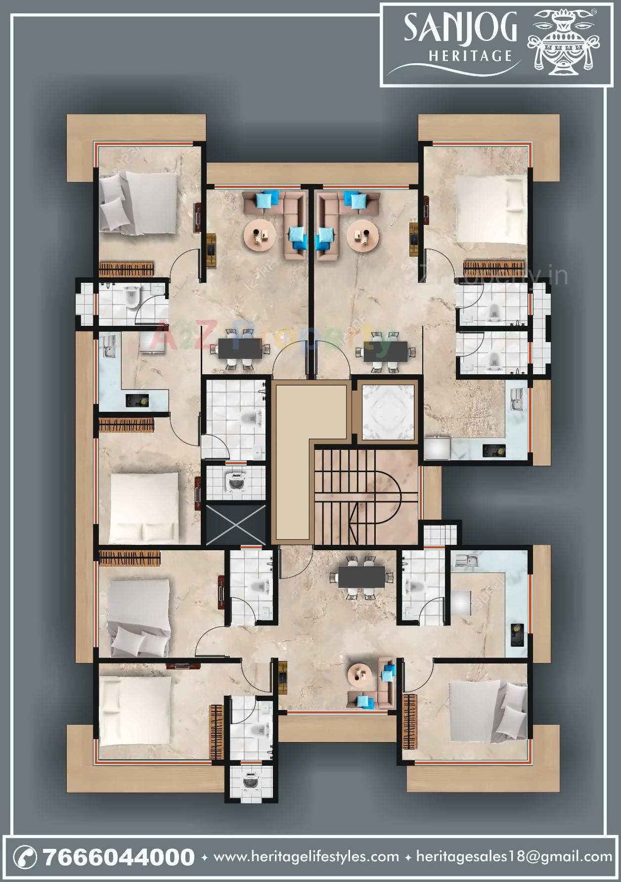 Layout of real estate project Redevelopment Of Sanjog Chs Ltd located at Borivali, MumbaiSuburban, Maharashtra