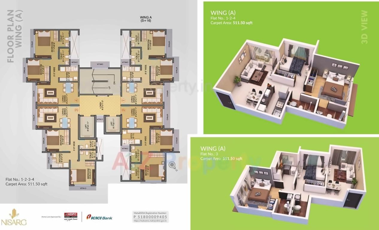 Layout of real estate project Redevelopment Of Tilak Nagar Nisarg Co  Op  Hsg  Soc  Ltd located at Kurla, MumbaiSuburban, Maharashtra