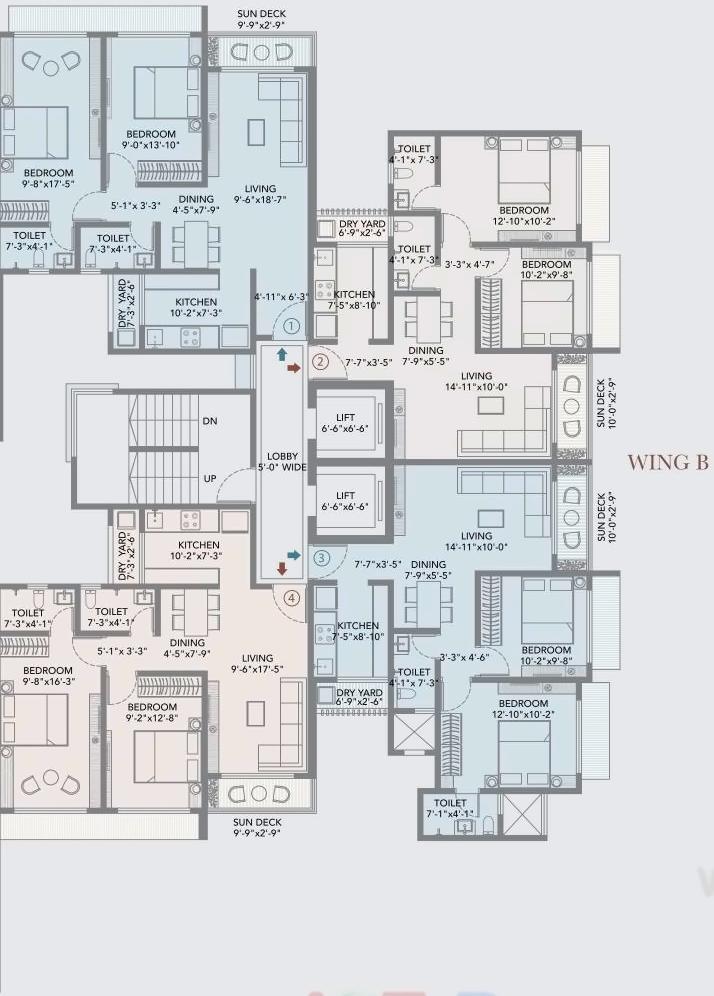 Layout of real estate project Rite Skyluxe located at Kurla, MumbaiSuburban, Maharashtra