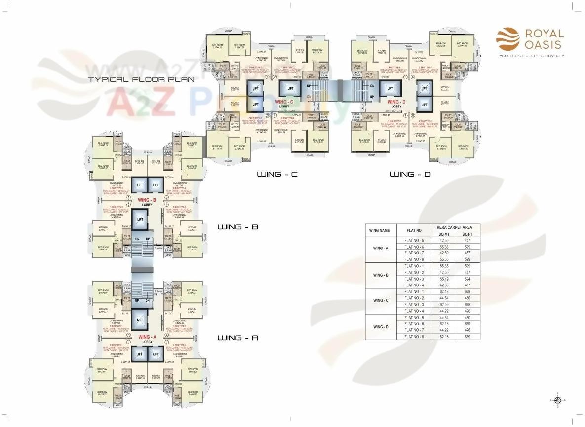 Layout of real estate project Royal Oasis located at Borivali, MumbaiSuburban, Maharashtra