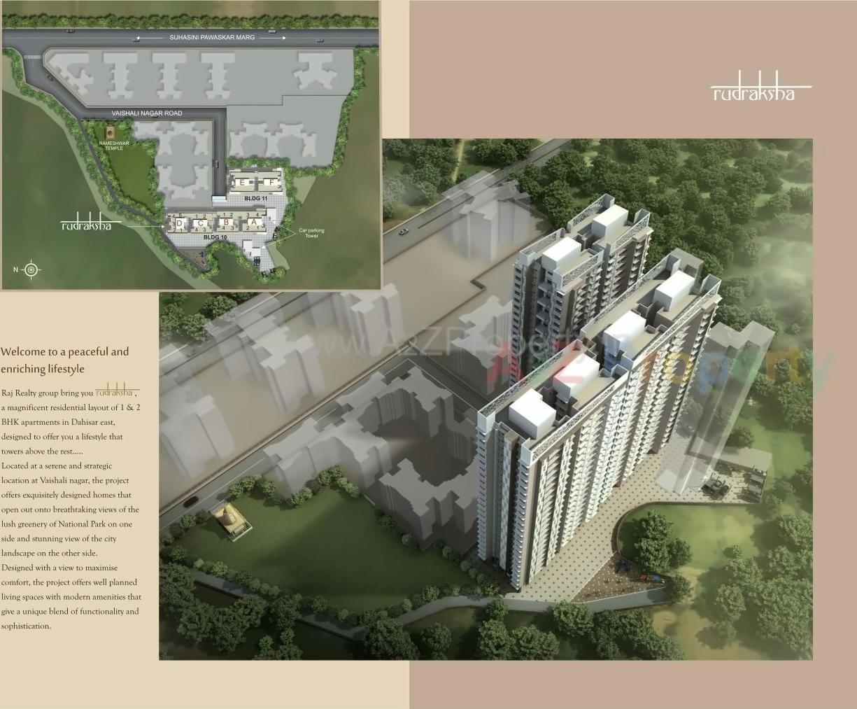 3D Elevation of real estate project Rudraksha located at Borivali, MumbaiSuburban, Maharashtra