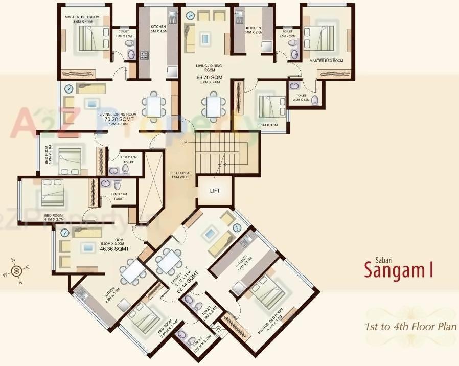 Layout of real estate project Sabari Sangam located at Kurla, MumbaiSuburban, Maharashtra