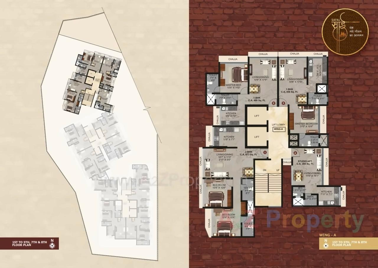 Layout of real estate project Safal Sai located at Kurla, MumbaiSuburban, Maharashtra