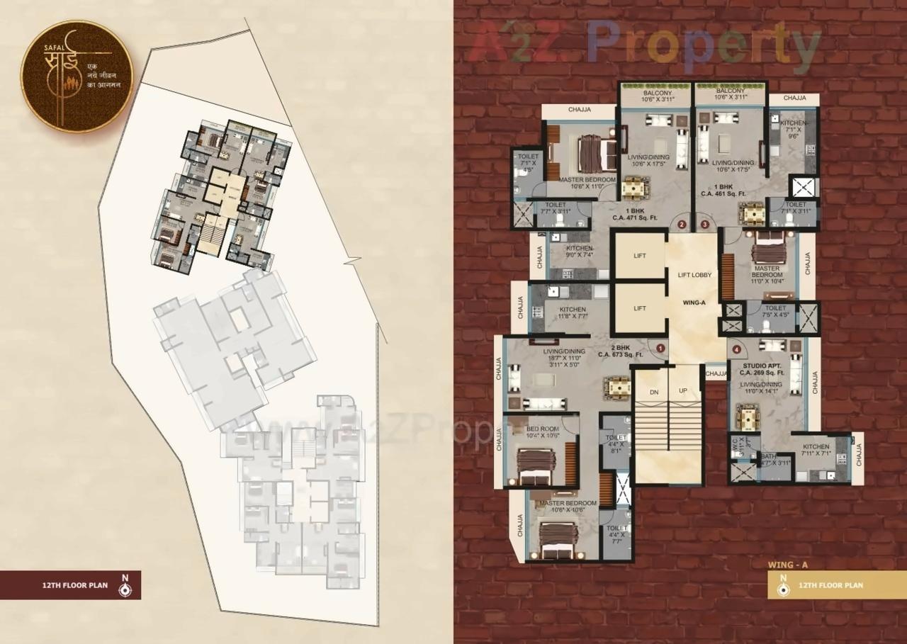 Layout of real estate project Safal Sai located at Kurla, MumbaiSuburban, Maharashtra