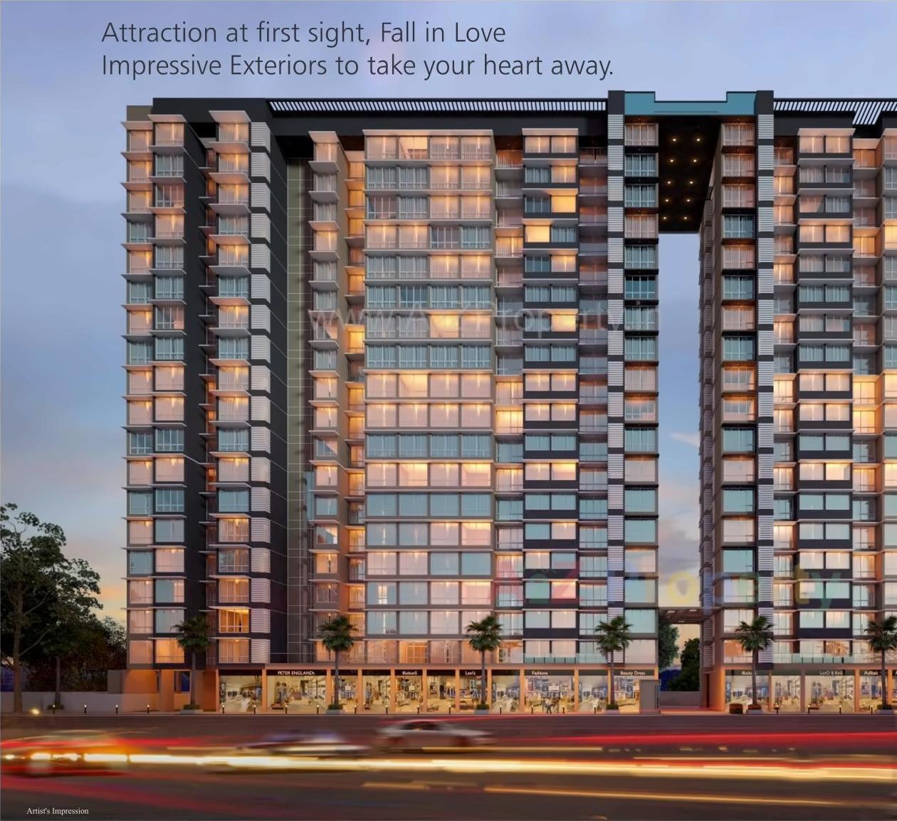 3D Elevation of real estate project Saffron Residency located at Kurla, MumbaiSuburban, Maharashtra