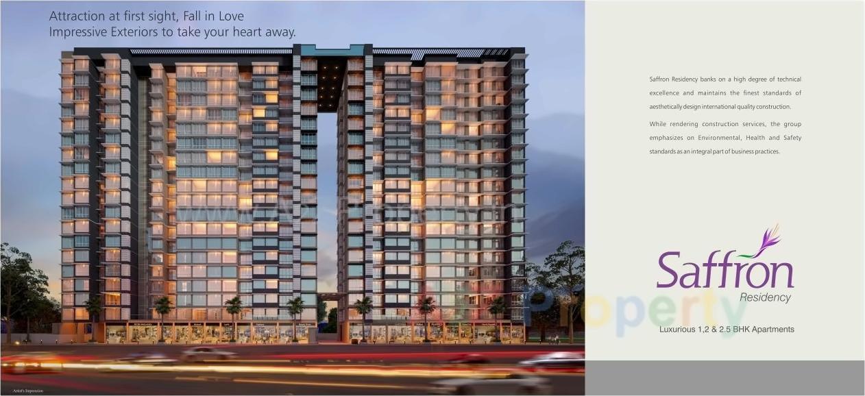 3D Elevation of real estate project Saffron Residency located at Kurla, MumbaiSuburban, Maharashtra