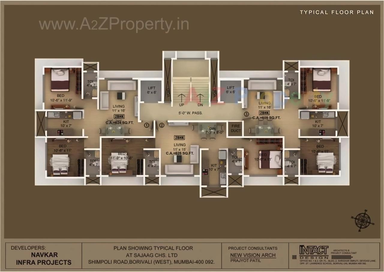 Layout of real estate project Sajag Chs located at Borivali, MumbaiSuburban, Maharashtra