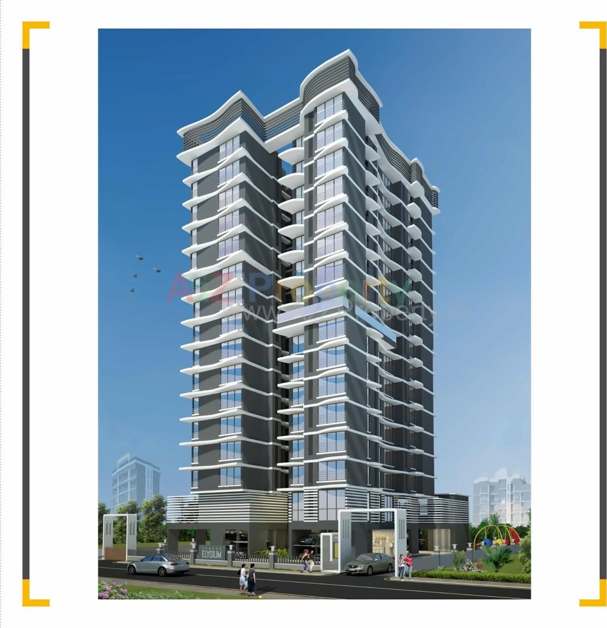 3D Elevation of real estate project Sanaya Elysium located at Kurla, MumbaiSuburban, Maharashtra