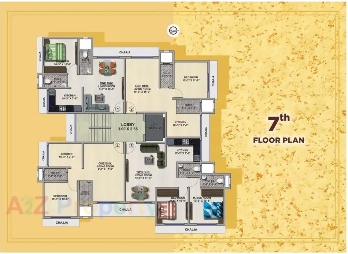 Layout of real estate project Saptarshi Heights located at Borivali, MumbaiSuburban, Maharashtra
