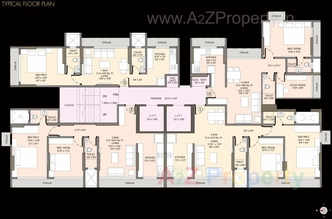 Layout of real estate project Shahid Bhagatsingh Nagar Sra Cha Ltd located at Kurla, MumbaiSuburban, Maharashtra